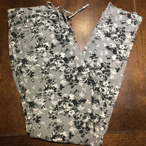 FLORAL DRAWSTRING SKINNY PANTS